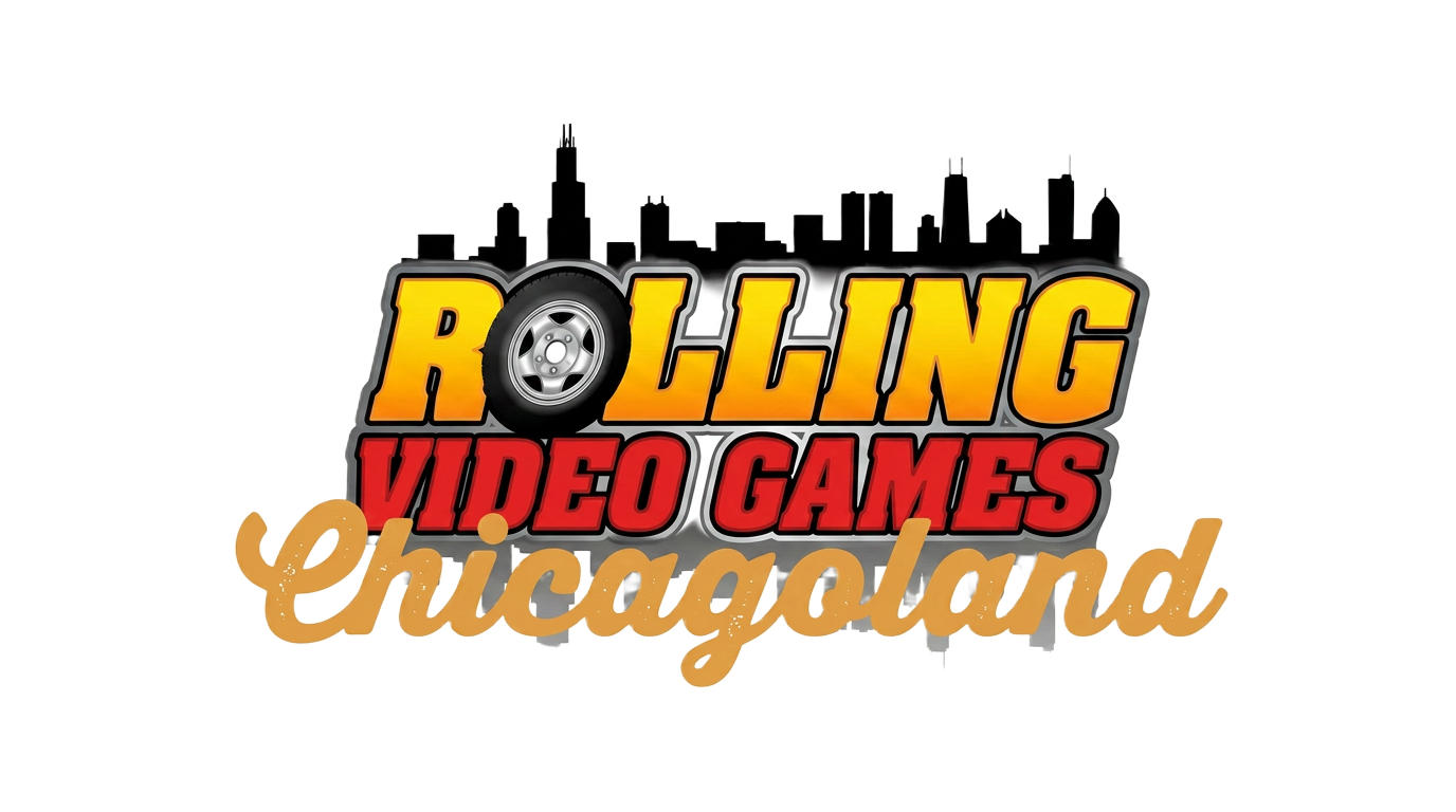Rolling Video Games of Chicagoland mobile video game truck logo